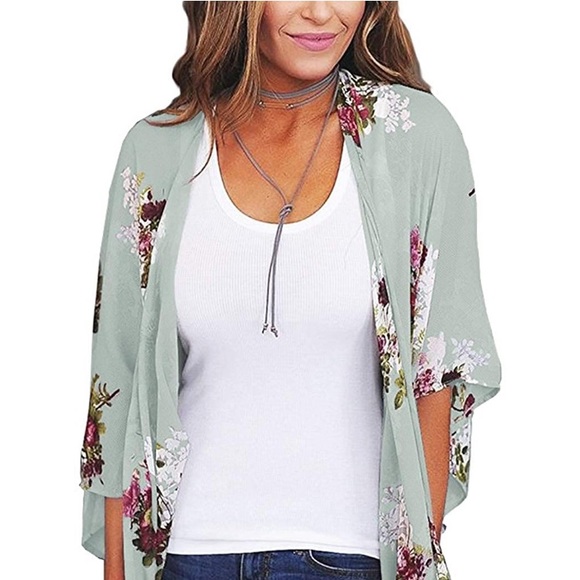 Tops - New Boho Cardigan Floral Print Kimono